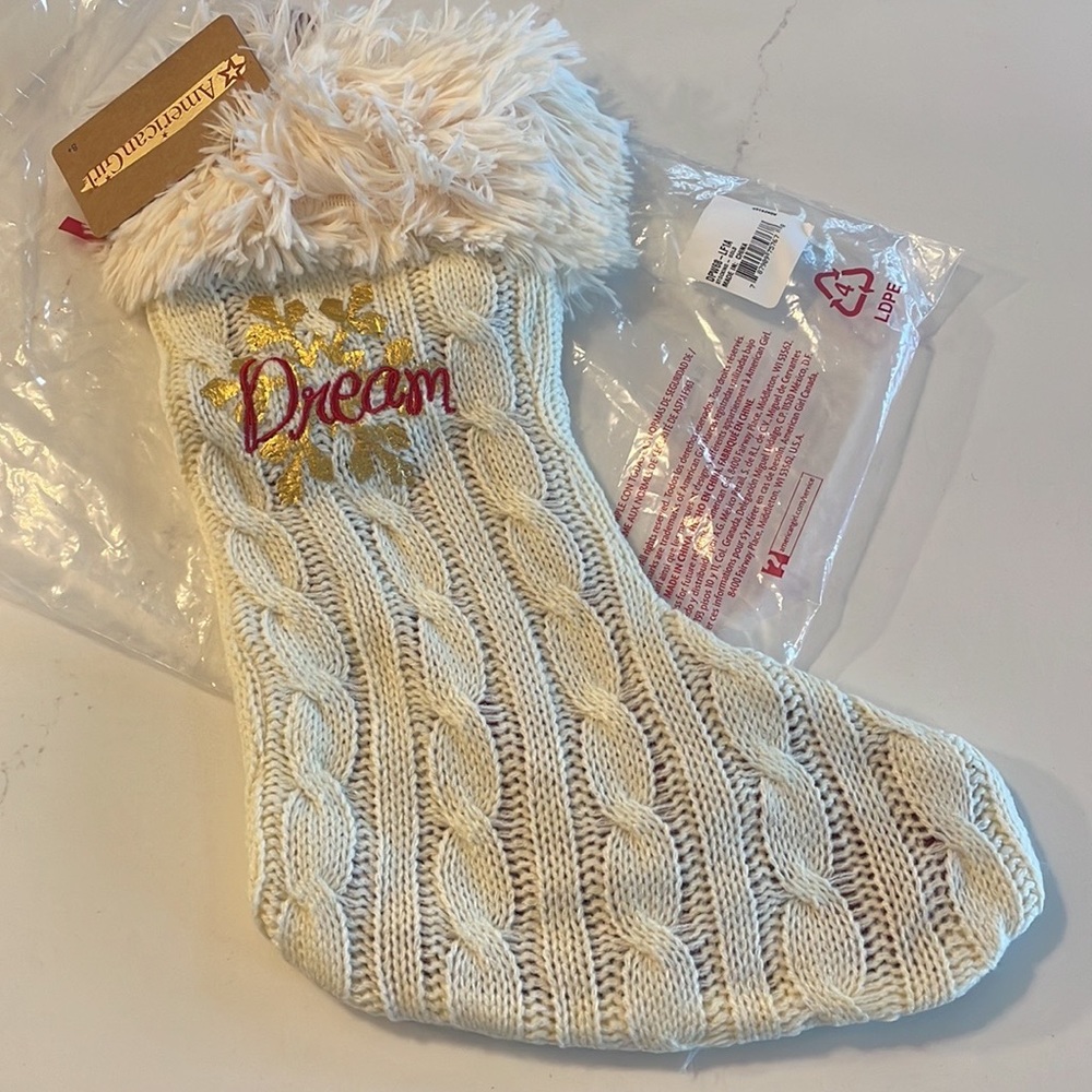 American Girl doll Christmas stockings. 
Never opened. higher prices on eBay.